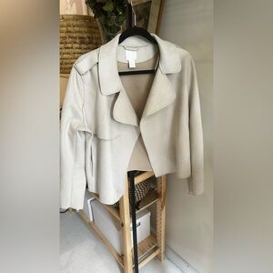 Suede jacket in cream